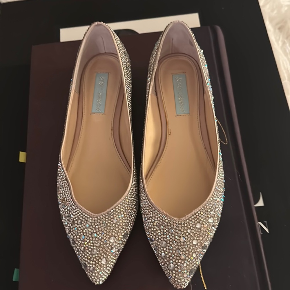 Betsy Johnson crystal flats